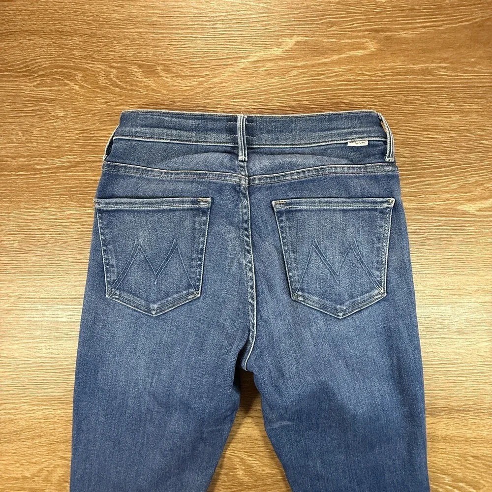 MOTHER Weekender Flare Jeans Women 27 Blue Mid Rise Stretch Boho Y2K Festival - Picture 12 of 13